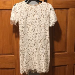 White lace midi dress